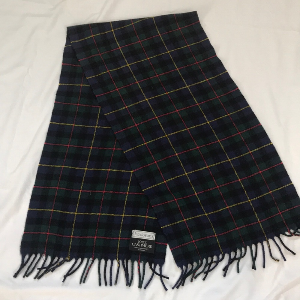 Jacobson's 100% Cashmere Scarf Black Watch Plaid